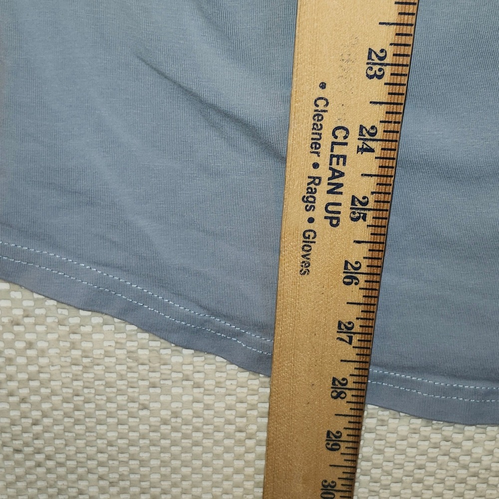 YoungLA Mens Model‎ 442 Perfect Tee Light Blue Grey Curved Hem Gym Shirt Size M - Picture 6 of 12